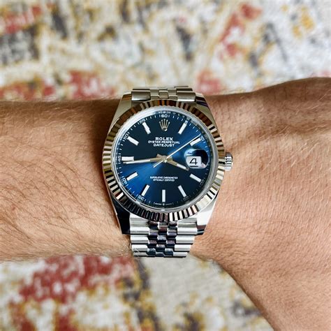 rolex datejust dorato e blu|rolex datejust 41.